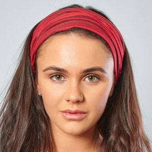 Nepalese Bandana Red Stripe Cotton Headband image 3