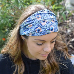 Headband for Women Liberty Style Peacock Feather Print Stretchy Comfortable Bandana image 6