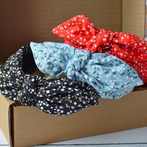 Mustard Floral Bow Headband, Vintage Style, Detachable Bow image 5