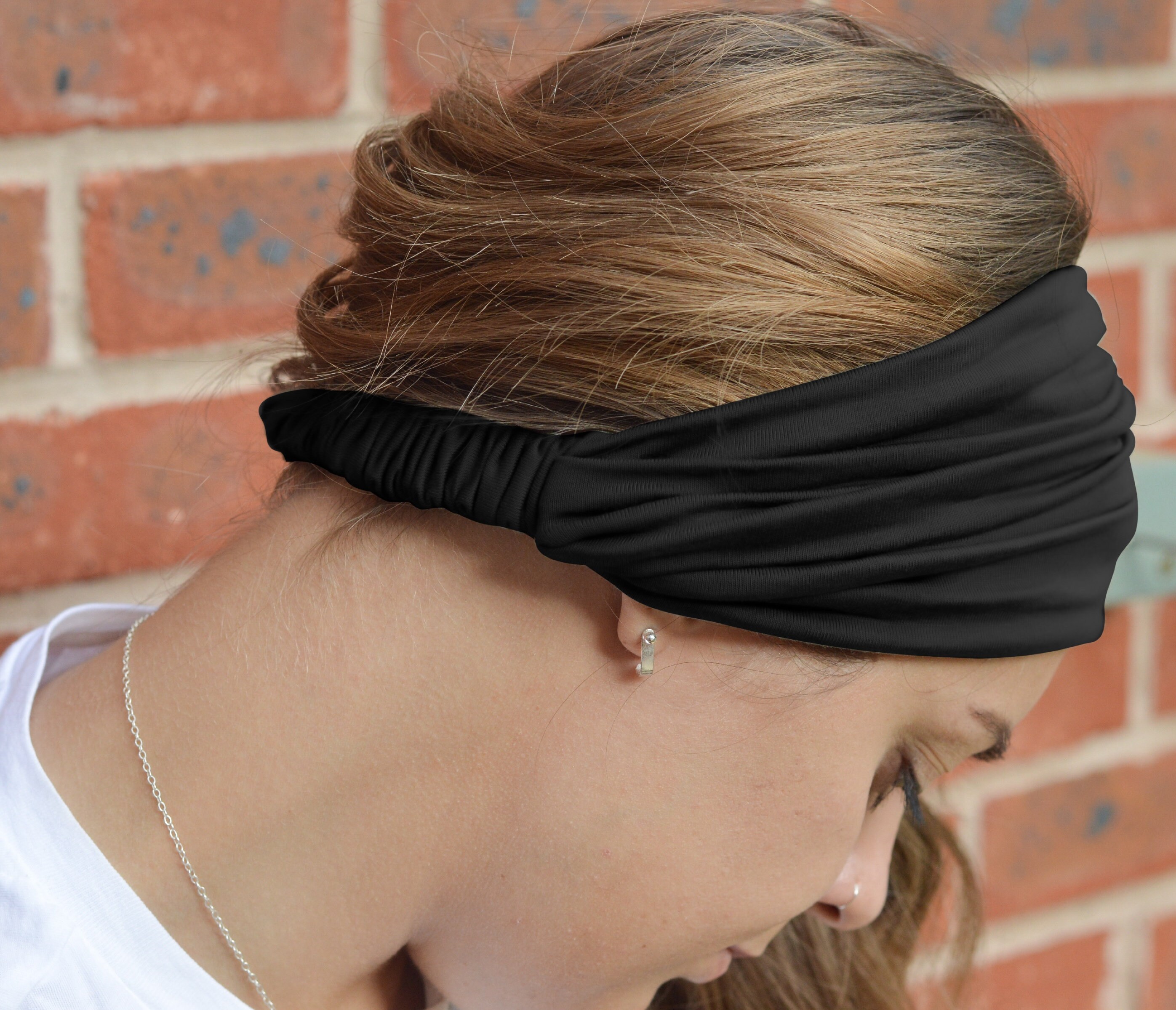 Headband for Women Black Wide Comfortable Non Slip Cotton  Etsy