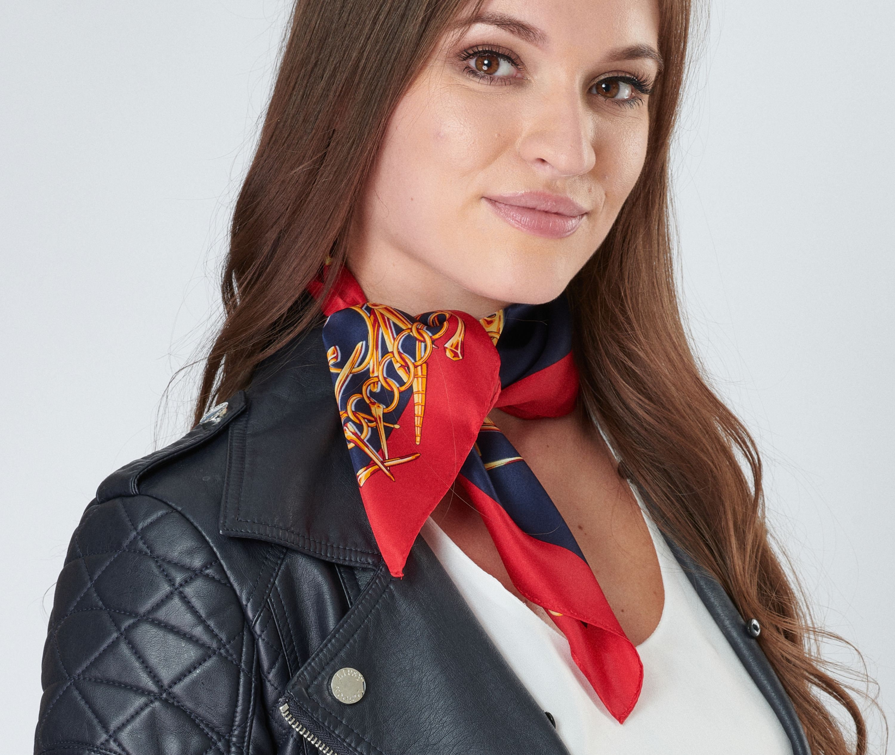 Equestrian Scarf Pure Silk Charmeuse Square Neck Scarf Dark Etsy