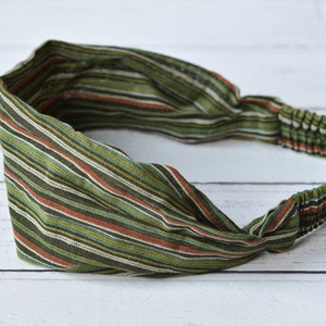 Headband Green Striped Nepalese Bandana Fair Trade Stirnband Boho Headwrap image 3