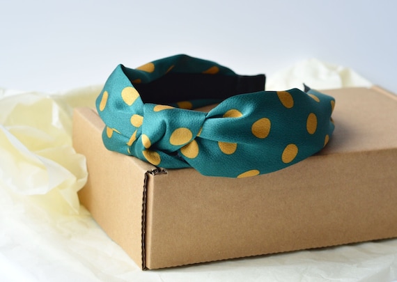 Fascia Elastica Per Capelli A Pois Annodata - Donna Giallo Moda