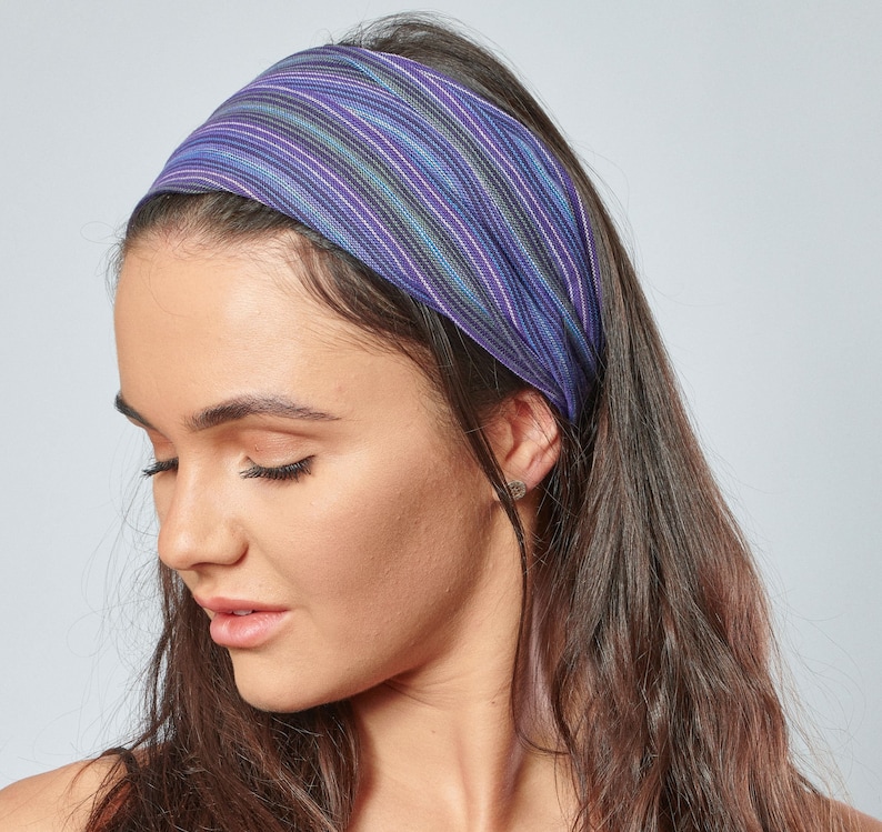 Nepalese Bandana Headband Purple Striped Fair Trade Cotton Etsy