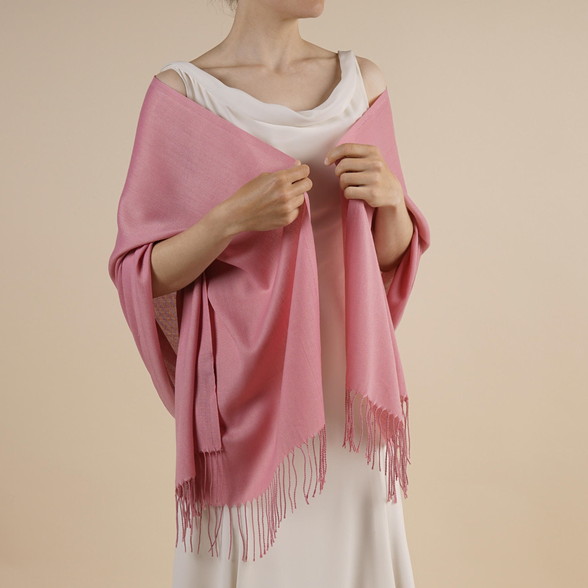 Blush pink wedding pashmina hotsell