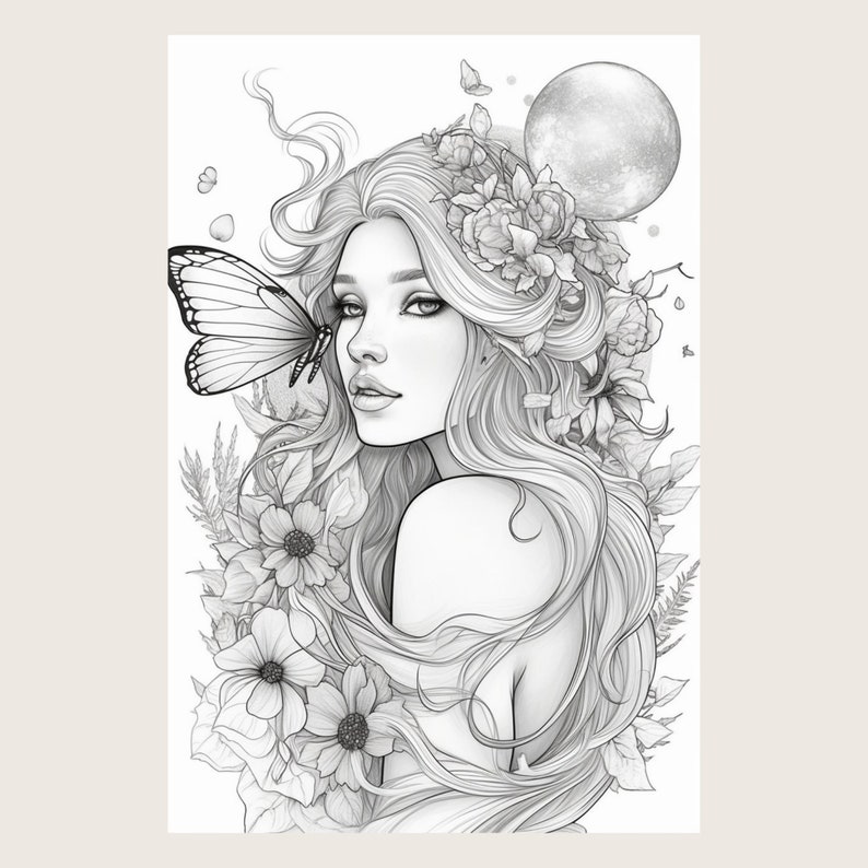 Grayscale Coloring Pages for Adults - Il 794xN.4943086299 Bazy 