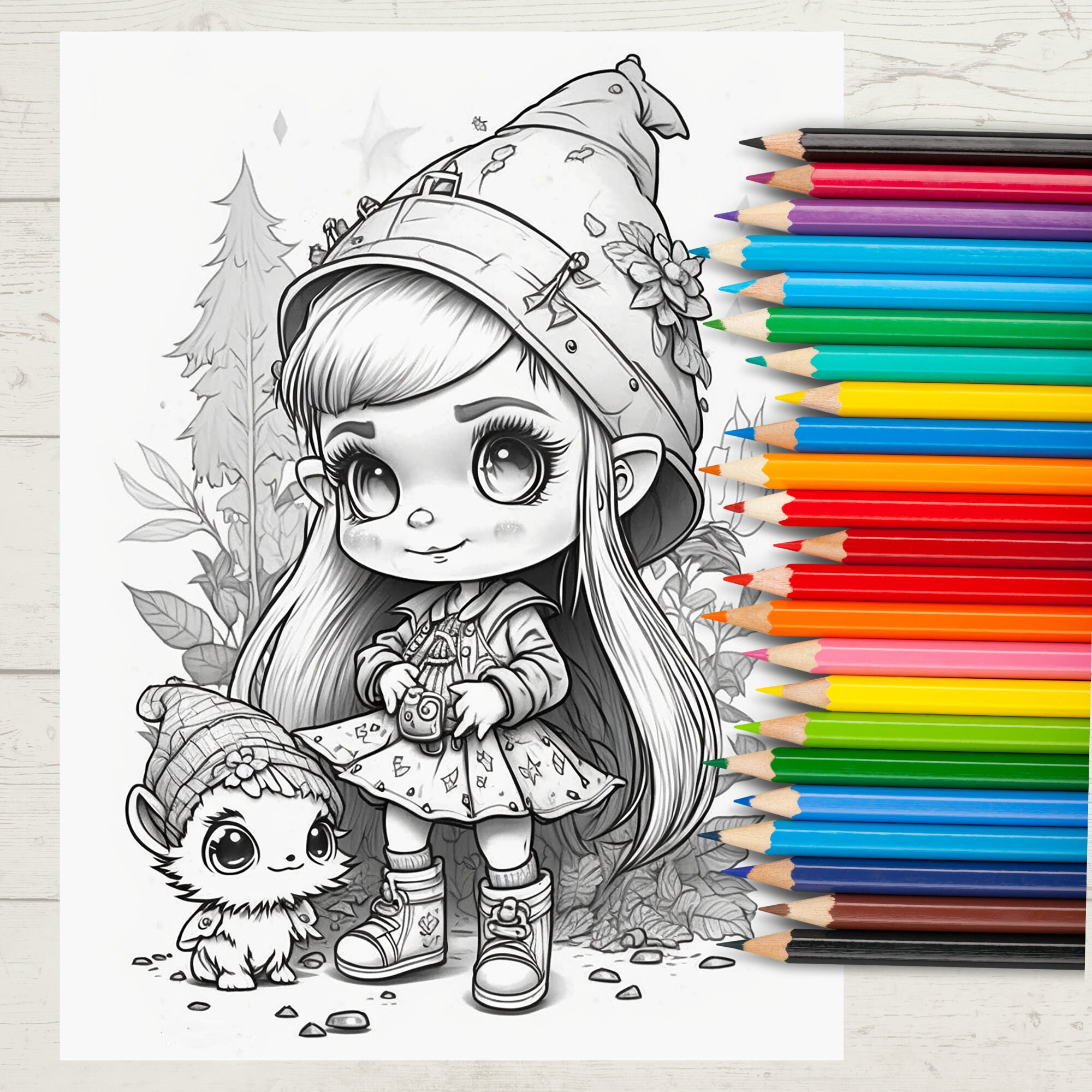 Gnomes Coloring Pages for Adult and Kid Simple Gnomes Christmas Gnome ...