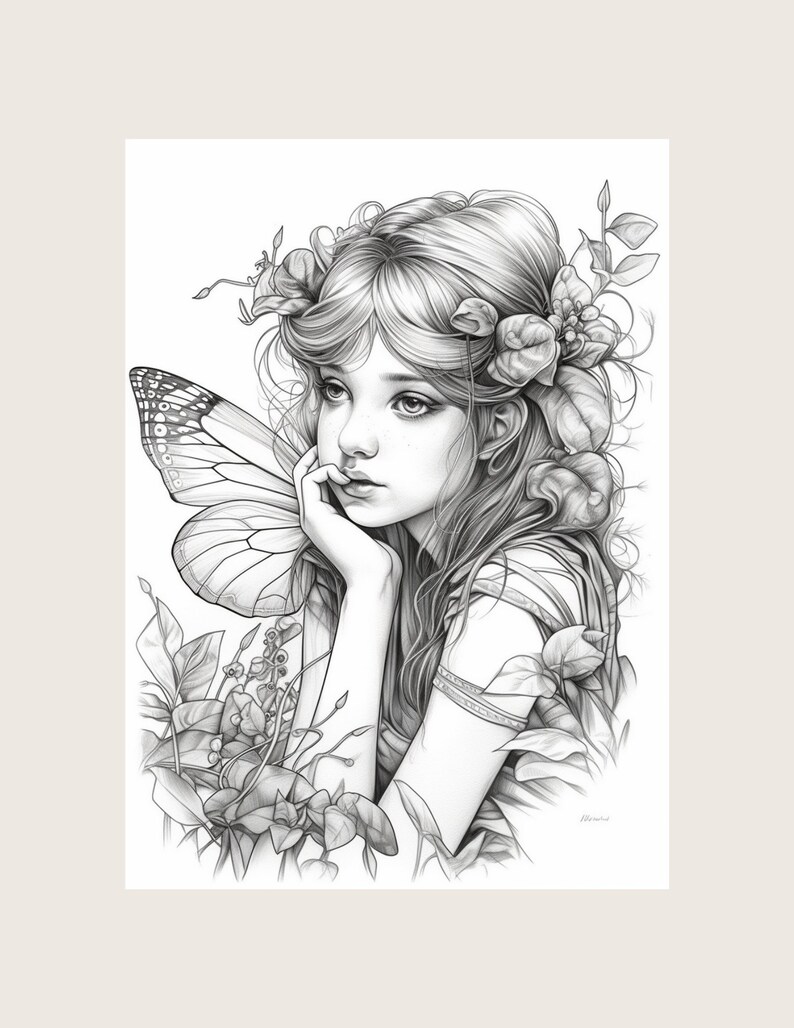 10 Beautiful Fairy Coloring Pages B Adult Coloring Pages, Beautiful ...