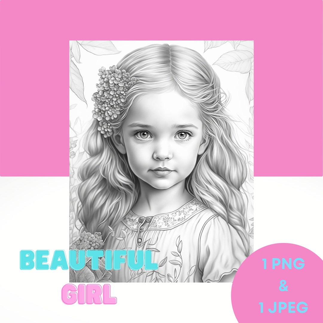 Beautiful Girl Portrait Coloring Pages Adult and Kids Coloring Page ...