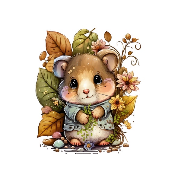 Cute, Happy Baby Hamster, PNG instant download | Sublimation Graphics | Hamster Clipart | Printable Wall Art | Nursery Decor | Scrapbooking