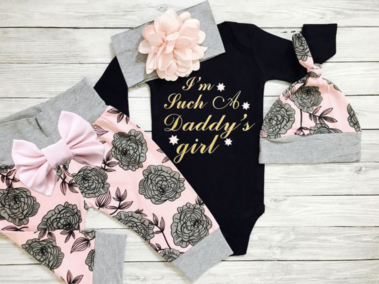 Baby Girl Clothes Daddy Daughter Newborn Girl Outfit Daddys Etsy