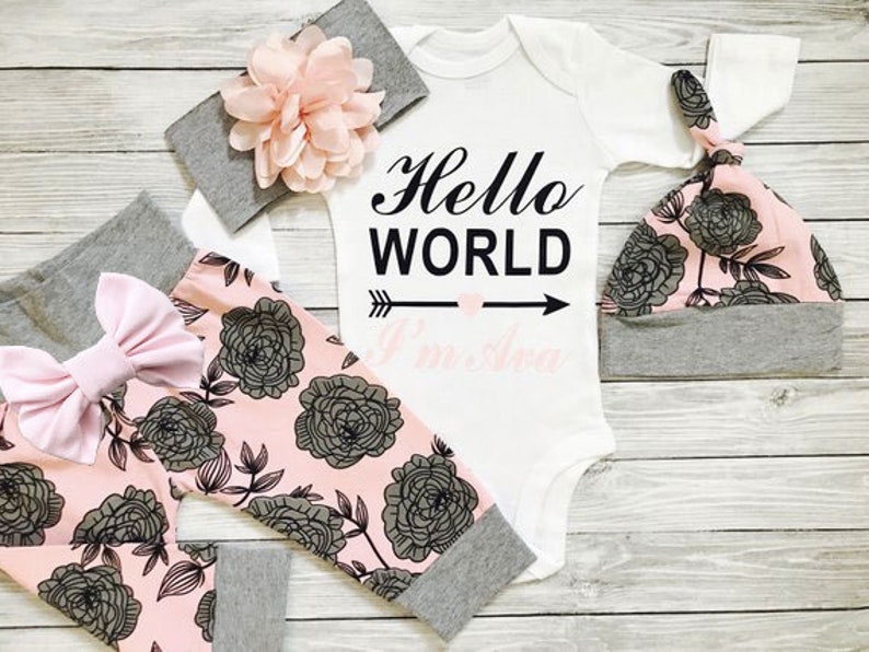 hello world baby girl outfit