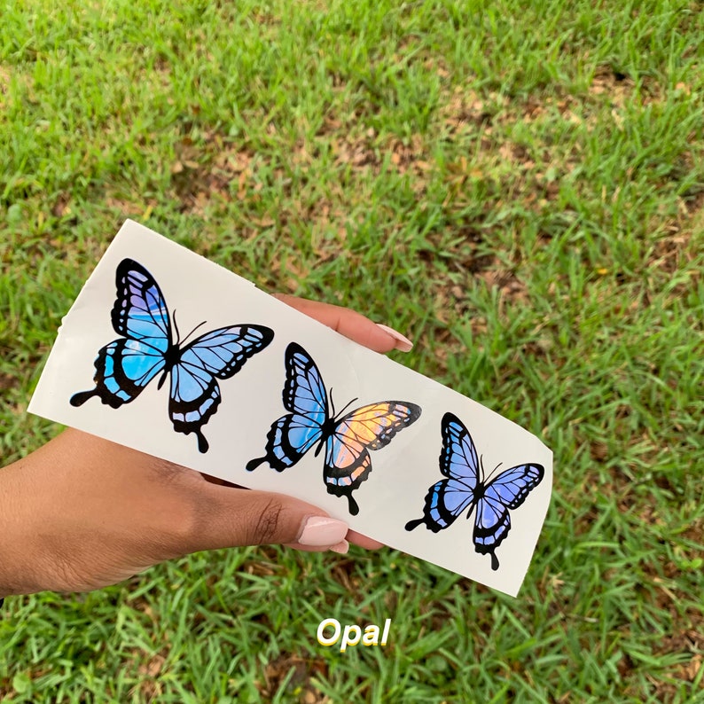 3 Butterfly Vinyl Stickers Holographic Sticker Pack