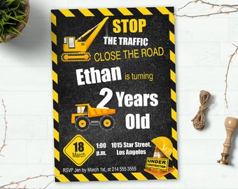 Construction Birthday Invitation, Construction Party Invitation, Construction Invitation, Construction Birthday Party, Construction Birthday