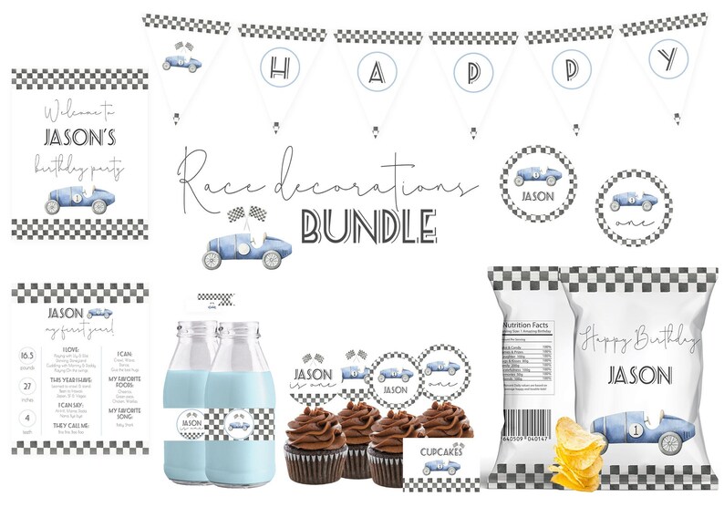 Race Car Birthday Party Pack Race Car Party Decor Race Car Party ...