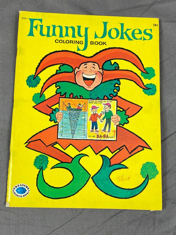 Download Vintage Coloring Book 1965 Funny Jokes Tallarico By Treasure Etsy