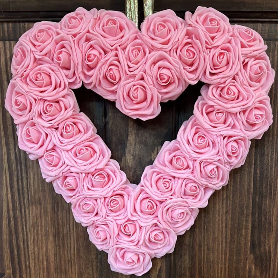 Heart Rose Wreath, Spring Wreath, Rose Wreath, Wedding Wreath, Rose