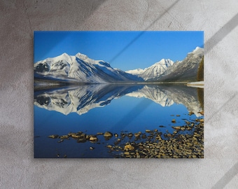 Glacier National Park Mountain Photography, Montana Landscape Canvas Wall Art, Living Room Décor