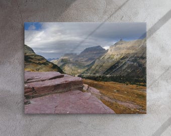 Glacier National Park Mountain Photography, Montana Landscape Canvas Wall Art, Living Room Décor