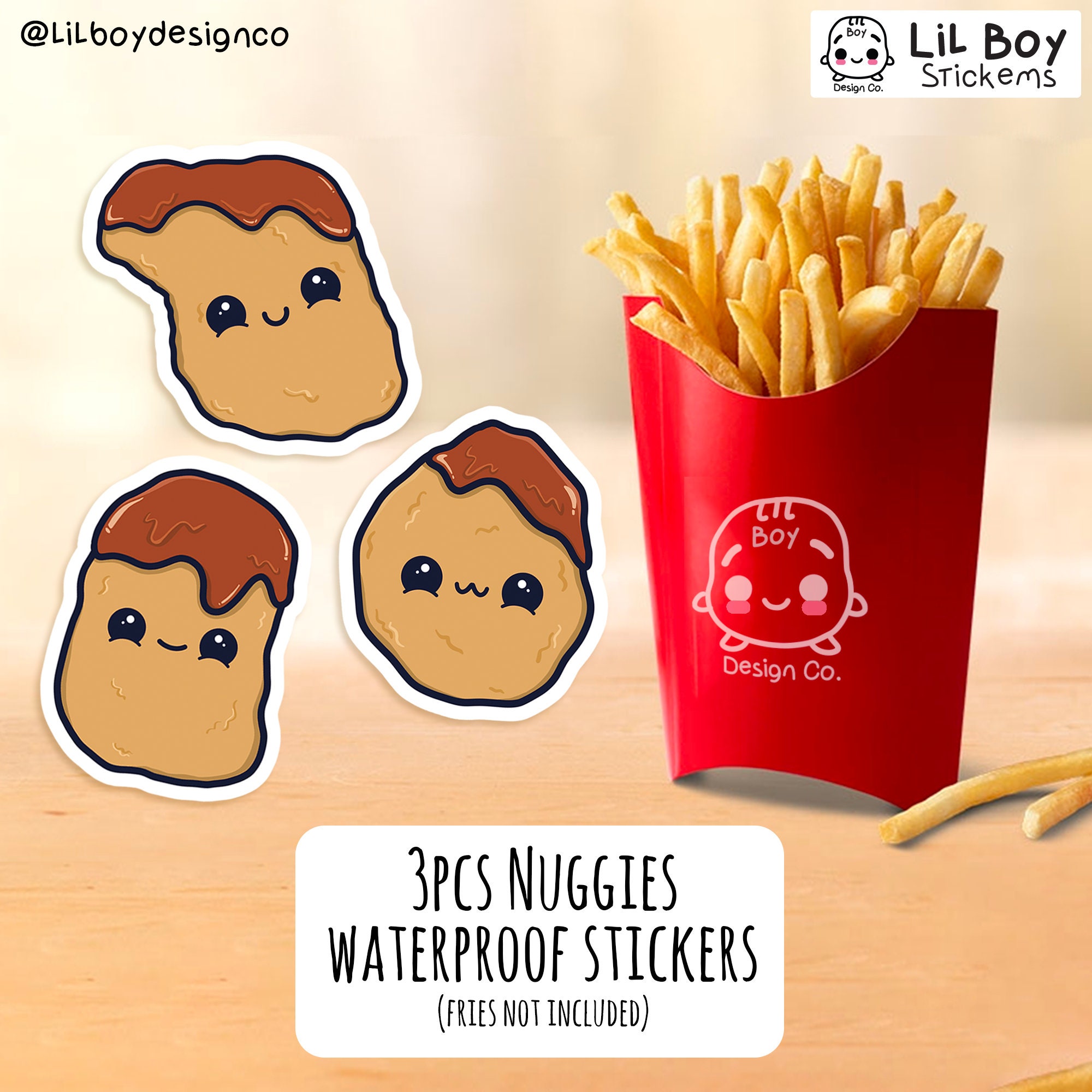 Chicken Nuggets 3Pack Waterproof Etsy
