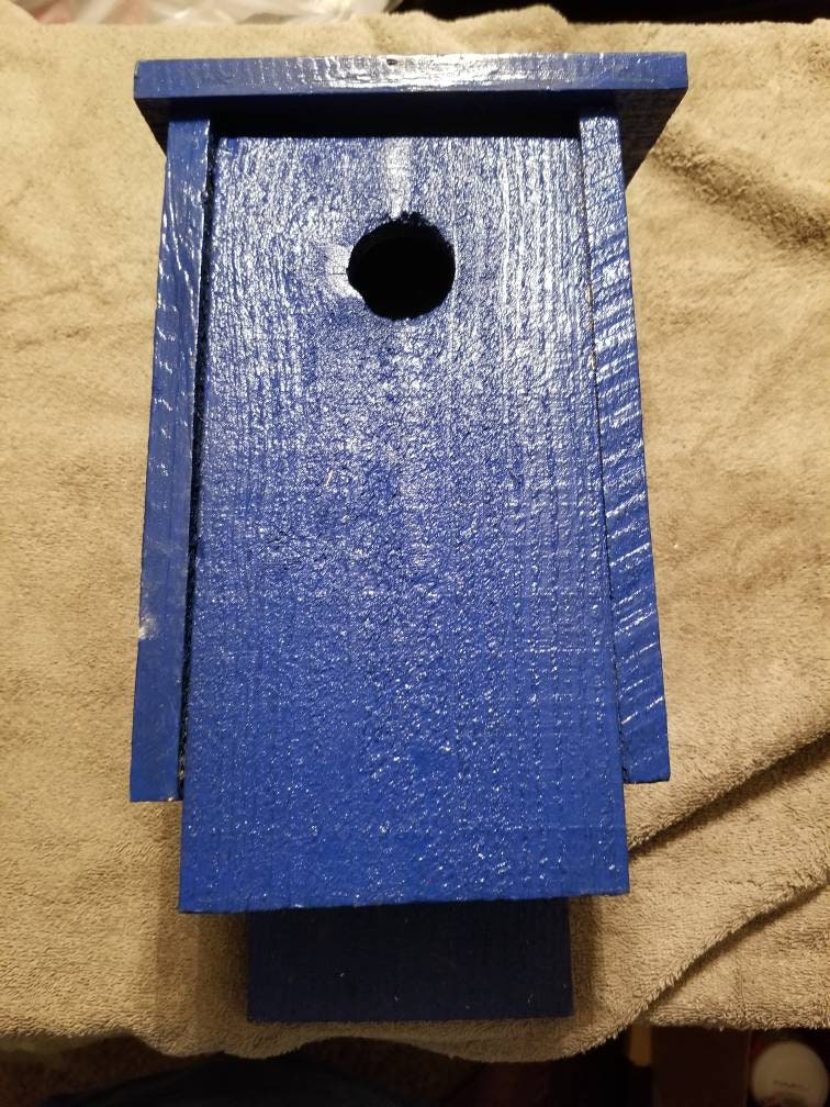 Blue bird houses painted blue - Etsy.de