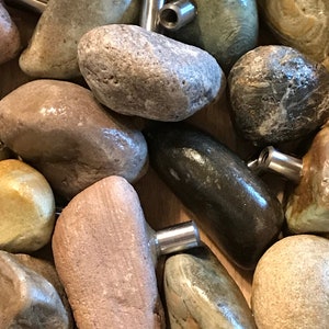 Small Montana Stone Pulls and Knobs, multicolored