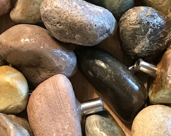 Small Montana Stone Pulls and Knobs, multicolored