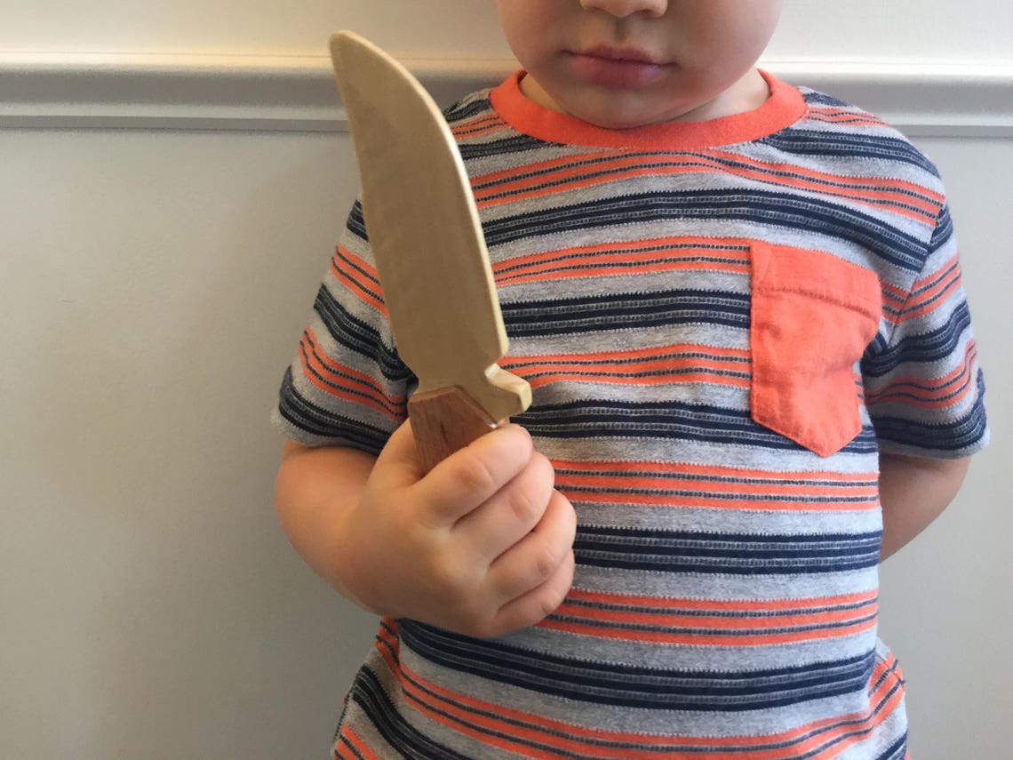 TOY HUNTING KNIFE Made With Real Wood for Kids for Play Etsy