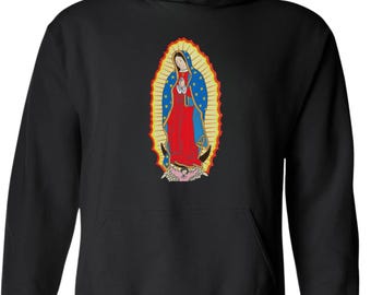 Guadalupe Embroidered Hoodie – Spiritual Streetwear with Sacred Elegance