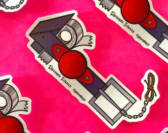 Captured Silence Kinkdom Blade! - Kink Sticker - Fetish Pride - Gay Sticker - Nerd - Shibari - BDSM - Ropework - Game Boy - Video Games