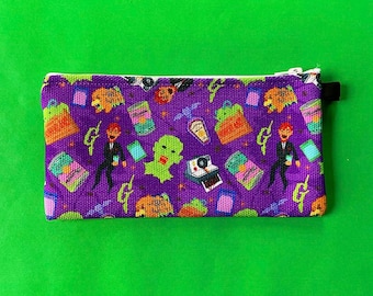 Goosebumps! Pencil Case - Canvas bag - RL Stine - 100% cotton - Halloween - 90s kid - Printed Canvas - Zipper Bag - lunch bag - HorrorLand