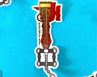 Leather Armory Kinkdom Blade! - Kink Sticker - Fetish Pride - Gay Sticker - Nerd - Shibari - BDSM - Ropework - Game Boy - Video Games
