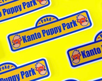 Kanto Puppy Park! - Gay Pride - Gay Leathermen - LGBTQ - Leather Pride - 90s Kid - Gay Nerd - Pokemon - Sticker - Vinyl Sticker - Pup Hood