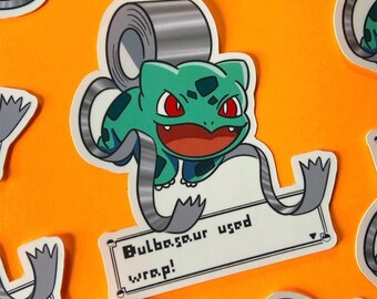 Bulbasaur used Wrap! - Trans Pride - Pokemon - 90s kid - LGBTQ+ - Gay Pride - Porygon - Nolstagia - Sticker - Vinyl Sticker - Duct Tape
