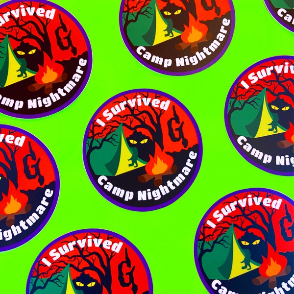 Camp Nightmare Camp Patch! Sticker - Halloween - Goosebumps - 90s Nostalgia - Vinyl Sticker - RL Stine - Horror Land - Die Cut Sticker