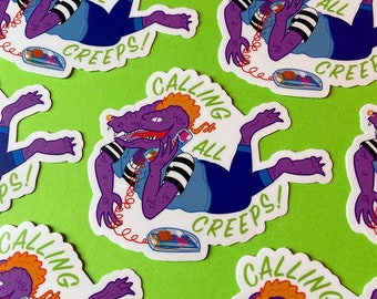 Calling All Creeps! - Halloween - 90s Nostalgia - Goosebumps - Vinyl Sticker - Die Cut Sticker - Horror Land - RL Stine