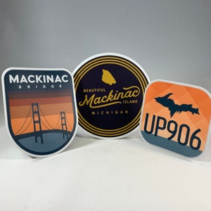 Sticker Bomb Mackinac Bridge, Mackinac Island and a 906 Upper Peninsula Travel Sticker Pack | From Freshwater and Forest