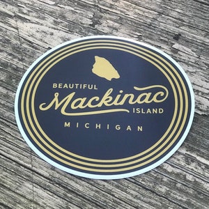 Mackinac Island Vintage Inspired Travel Sticker From Freshwater & Forest