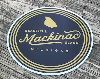 Mackinac Island Vintage Inspired Travel Sticker From Freshwater & Forest