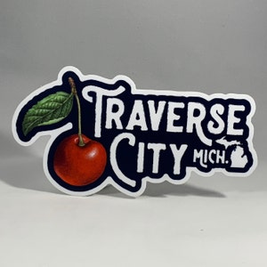 Traverse City Vinyl Decal | Water Bottle | Laptop | Notebook | Yeti | Tumbler | Macbook | Car | Bumper Sticker | Michigan Souvenirs
