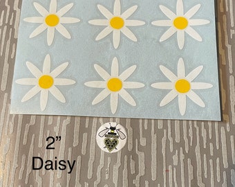 2” Elegant Daisy Vinyl Decals.