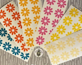 Retrostil 2,5 cm daisy-vinyldekaler.