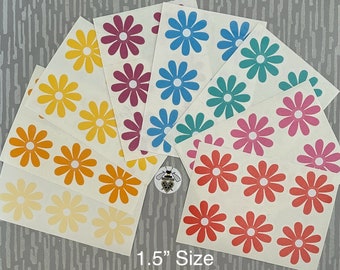 Retro Style 1.5” Daisy Vinyl Decals.