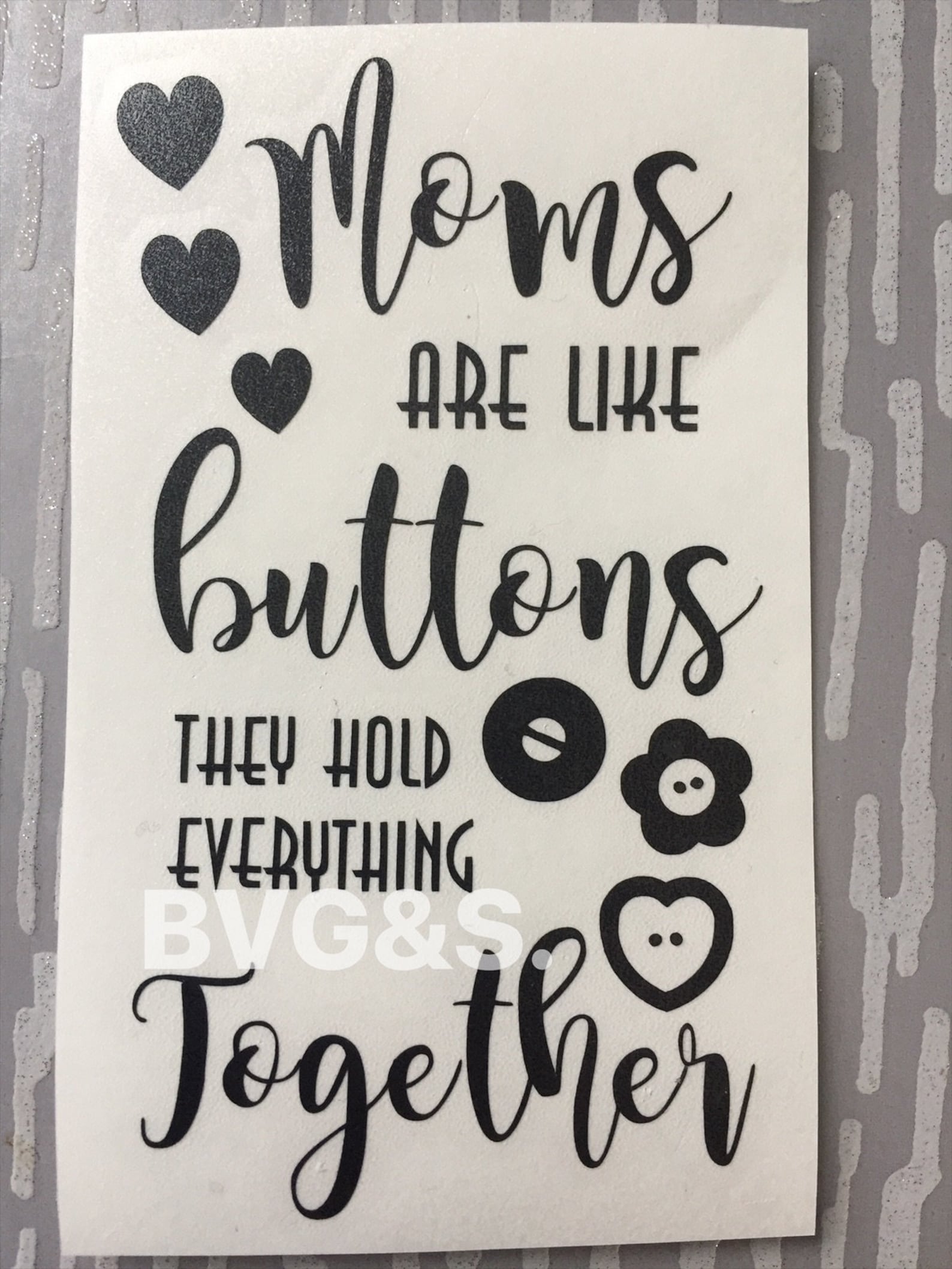 Moms are like Buttons ... Vinyl Decal-Sign/Frame | Etsy