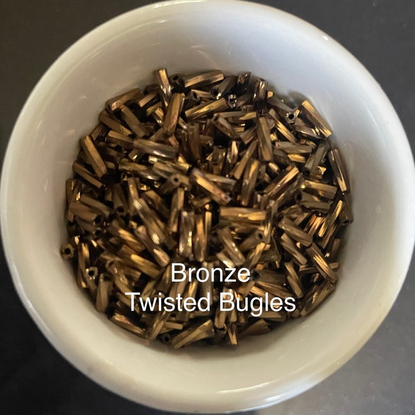 Bronze Twisted Bugle beads (20gm Bag)