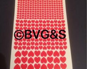 Mixed Hearts Vinyl Decal Sheet.(3 Sizes)