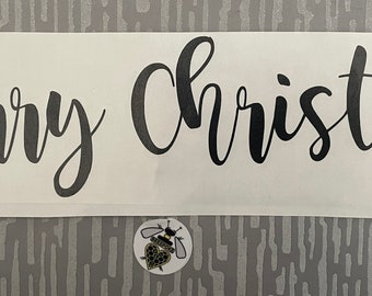 Large 11" MERRY CHRISTMAS Vinyl Decal Word/Sign Decal for Stalls/Walls