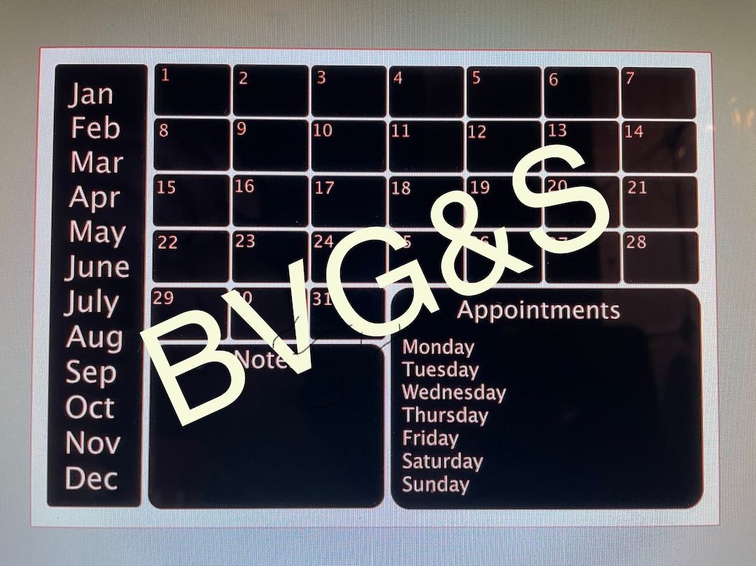 Big Vinyl Wall Calendar Vinyl Decal Set Etsy