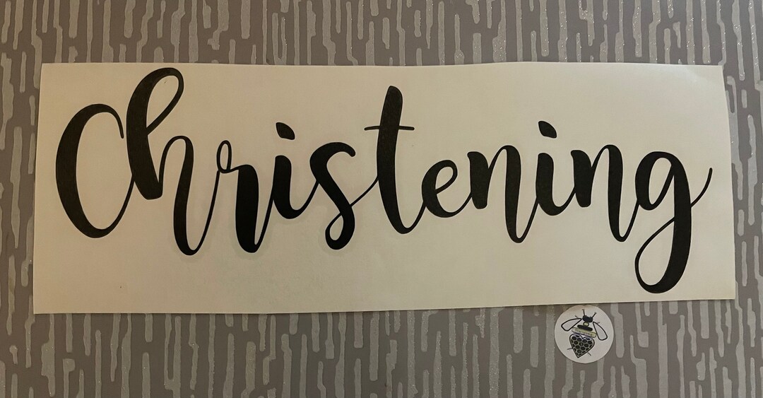 Large 11 Christening Vinyl Decal Word Sign for Etsy