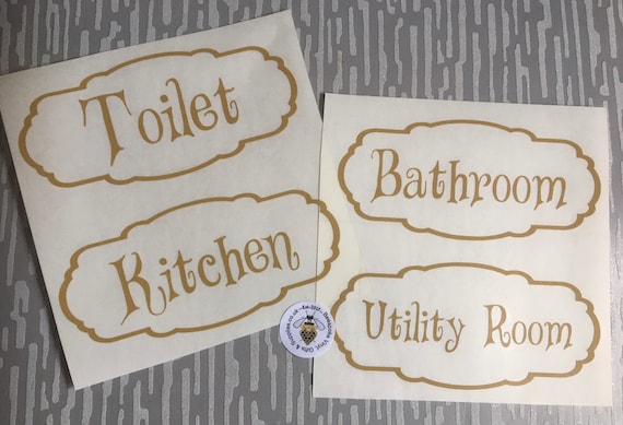 Door Name Vinyl Decals-kitchen-bathroom-toilet & More. | Etsy